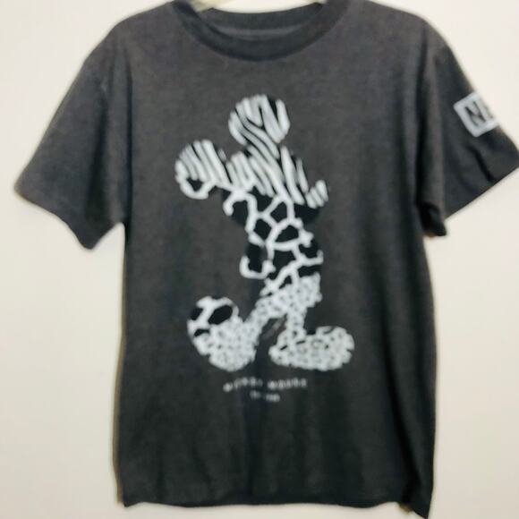 Neff Mickey Mouse XS Tshirt Dark Grey White Animal Print Casual Disney Cotton - Picture 2 of 8